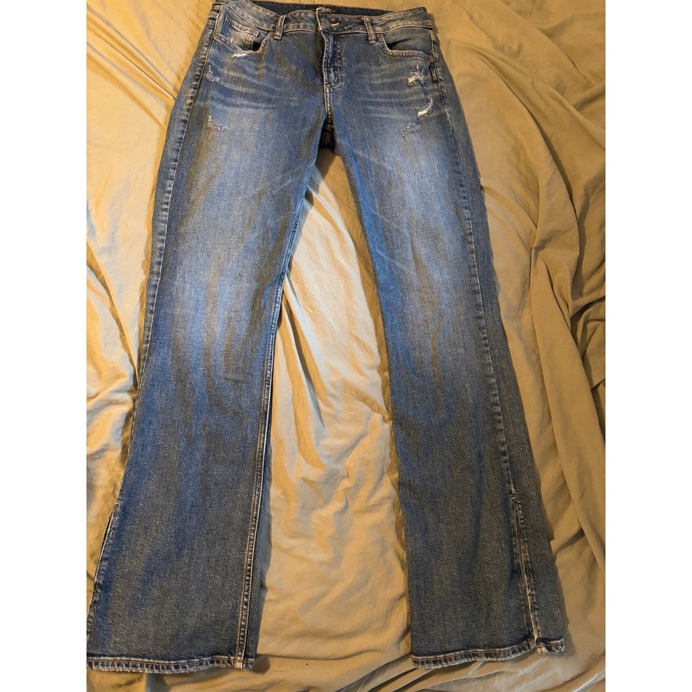 Silver Jeans Co Avery Slim Bootcut Distressed Medium Wash Jeans W30 L33